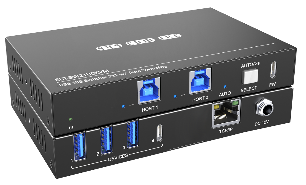 syscomtec Schalter USB3.2/USB2.0/USB1.1 10 Gbps 2x1 SCT-SW21UCKVM